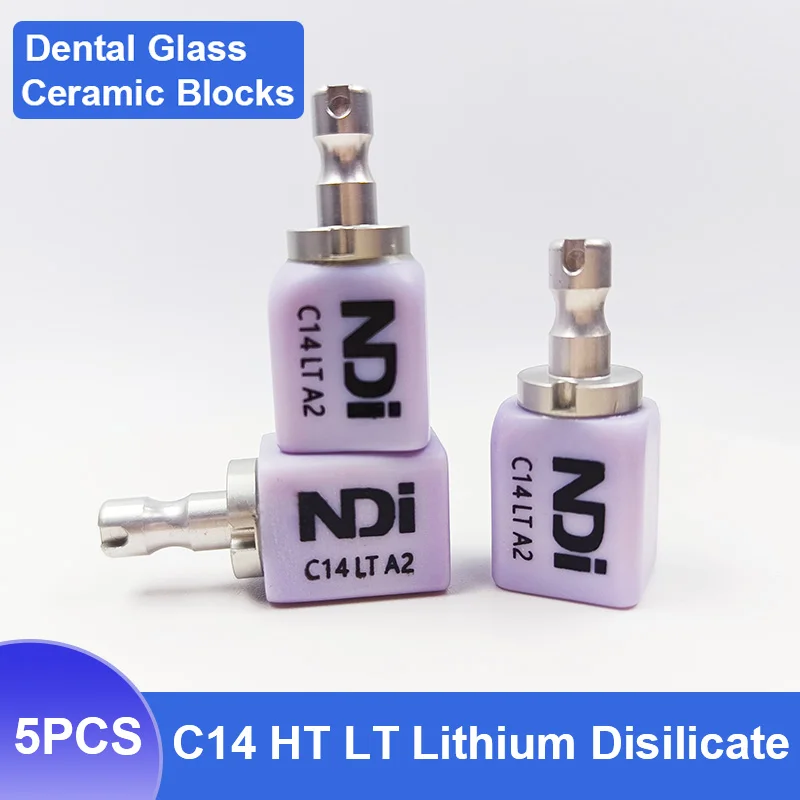 

5Pcs LT/HT Dental Glass Ceramic Lithium Disilicate Blocks C14 for CAD CAM Sirona Cerec Milling System Dentistry Lab Materials