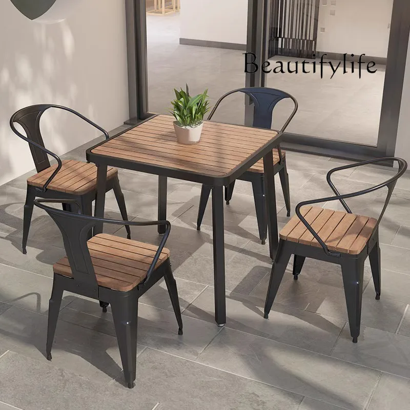 

Outdoor tea table and chair combination courtyard outdoor leisure open-air balcony simple high-end table and chair