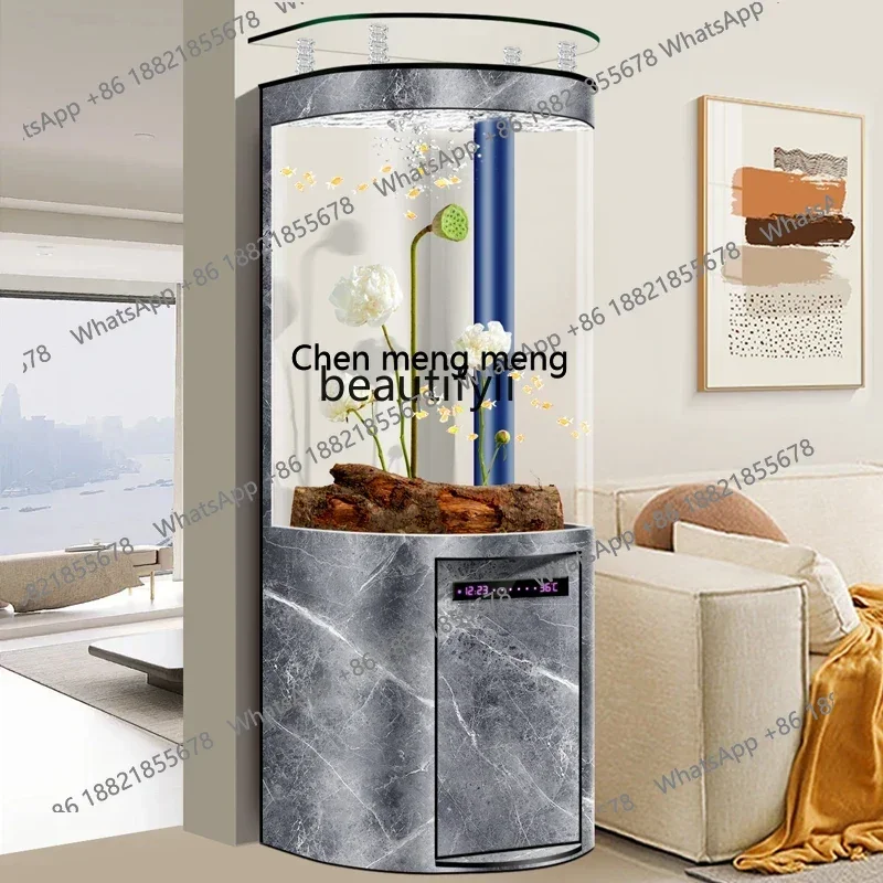 sscn8617 Fish Tank Bottom Filter Living Room Small Vertical Home TV Cabinet next to Intelligent Integrated Molding No Change Aqu