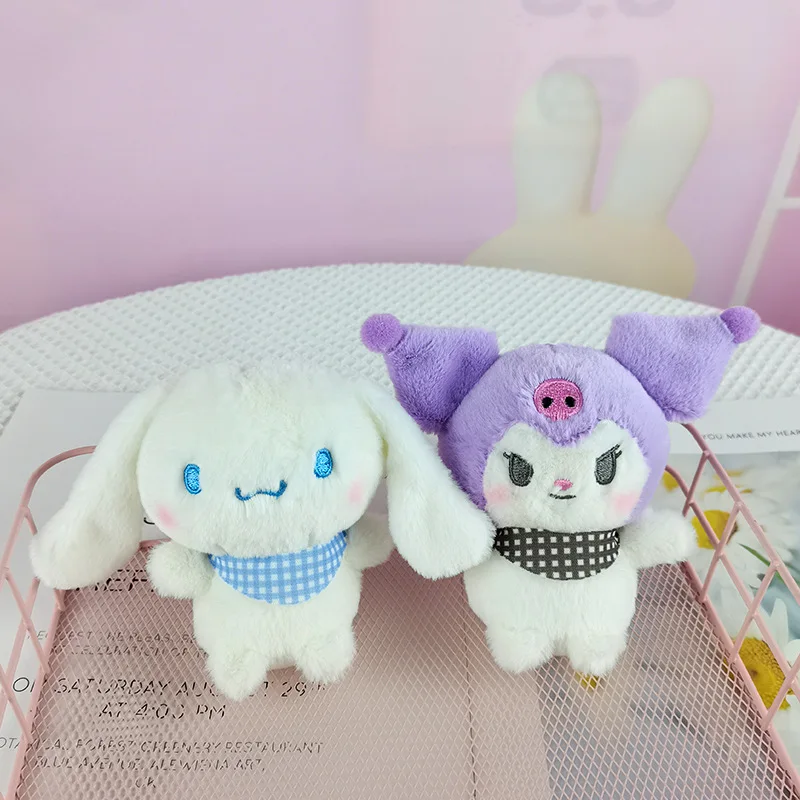 Lindos juguetes de peluche de la serie Sanrio, colgante de llavero Kawaii, Cinnamoroll Melody Kuromi Doll Bag