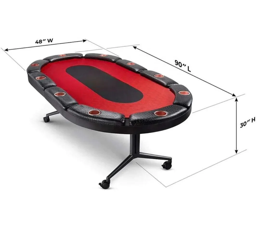 96 Inch Removable &Collapsible table with steel leg pulleys Leg/Customized Poker table