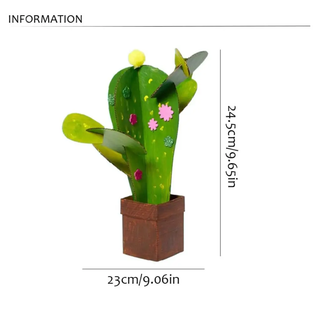 Cactus Art Pintura Brinquedos, Papel Criativo, 3D Puzzle Card, Artesanato DIY Artesanal, Presente