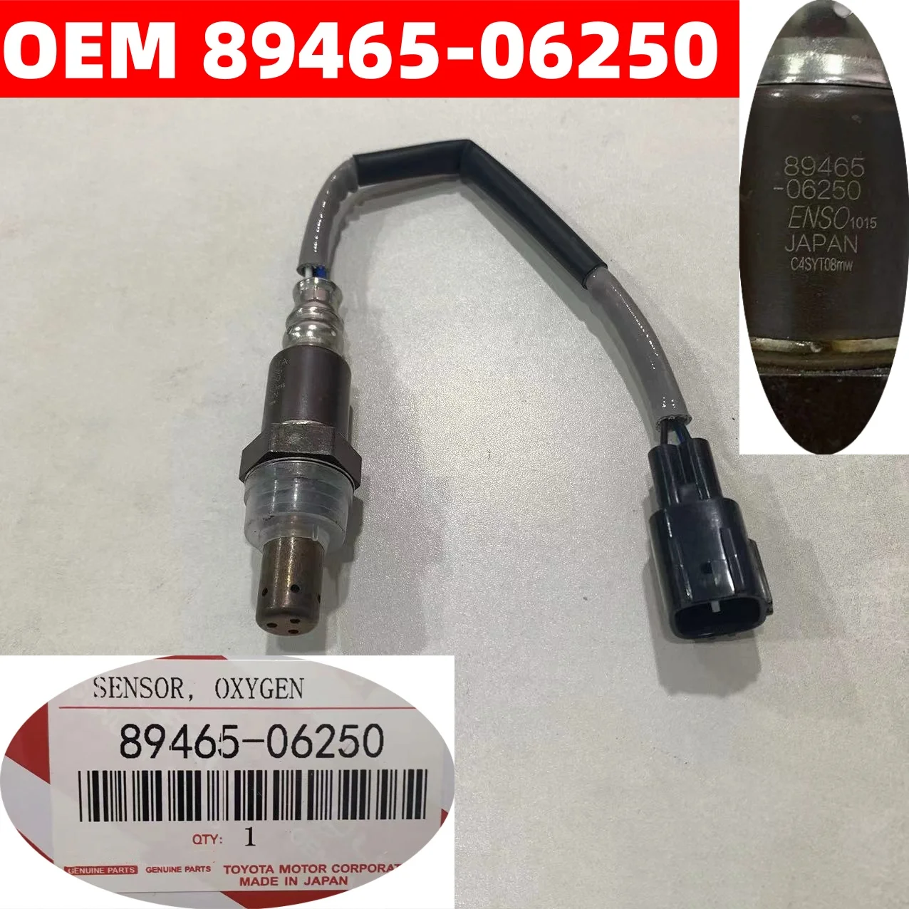 

OEM 89465-06250 Задний датчик кислорода O2 вниз для 07-16 Toyota Camry Avalon 3.5L