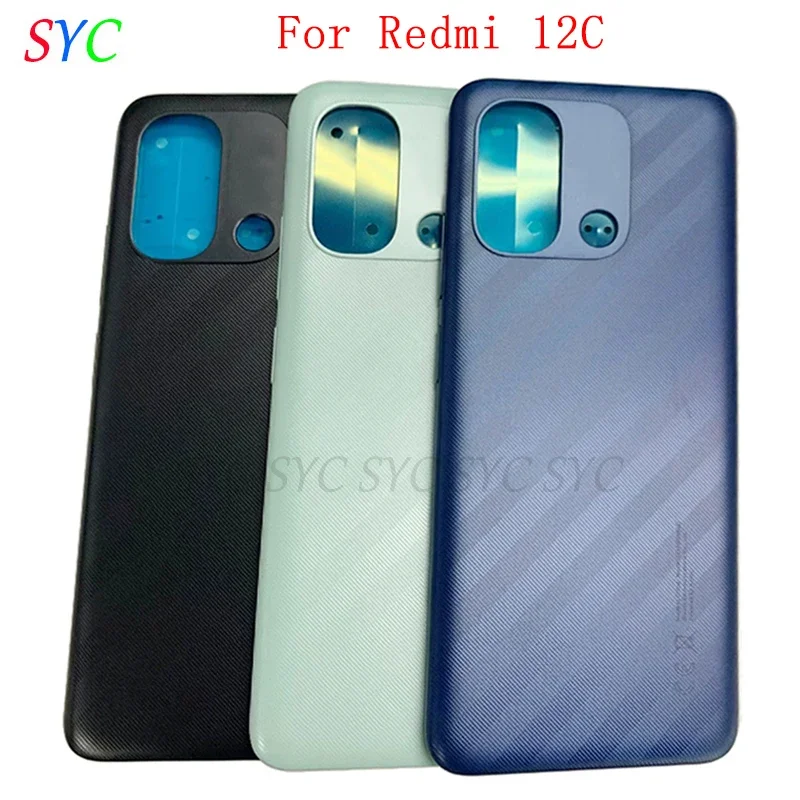 

Back Door Battery Cover Housing Case For Redmi 12C Rear Cover with Logo Repair Parts