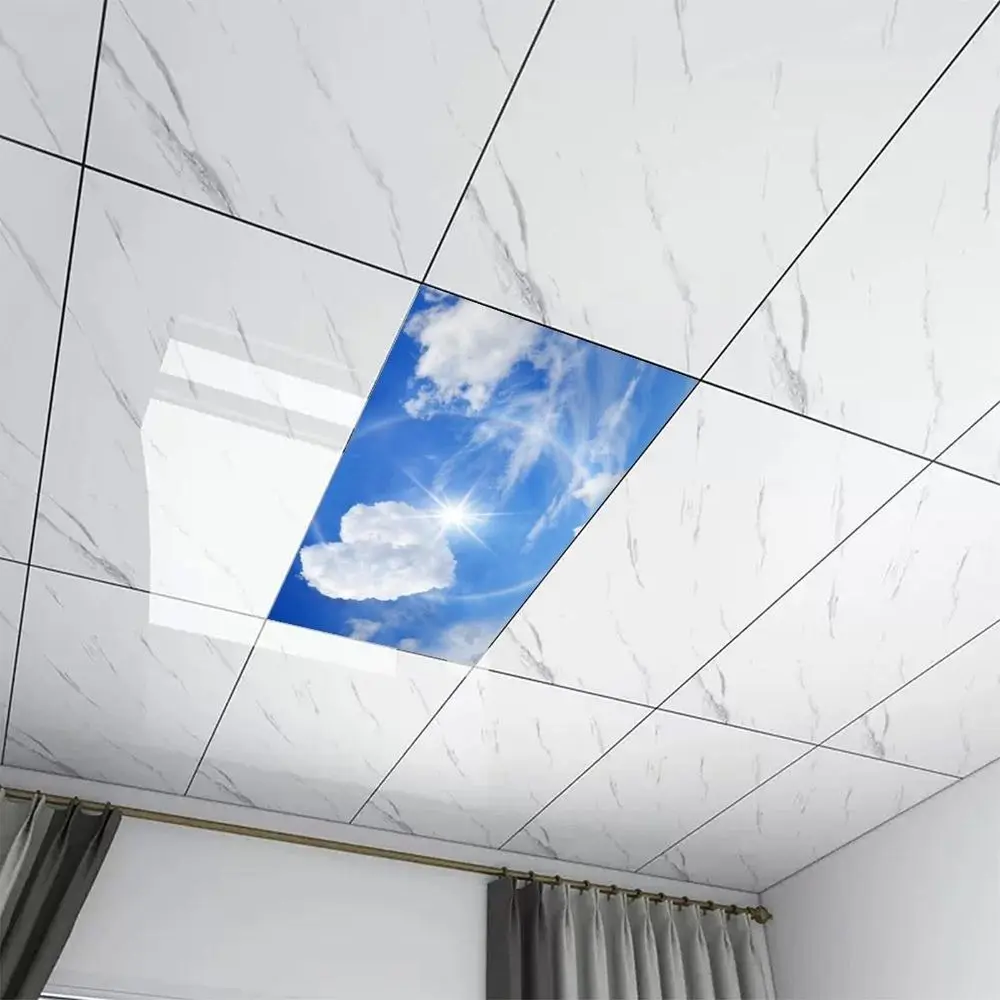 122*61cm Lampshade 13 Styles Anti-glare Magnetic Light Filters with 10 Magnetic Buckles Cloud Fabric Lampshade Offices