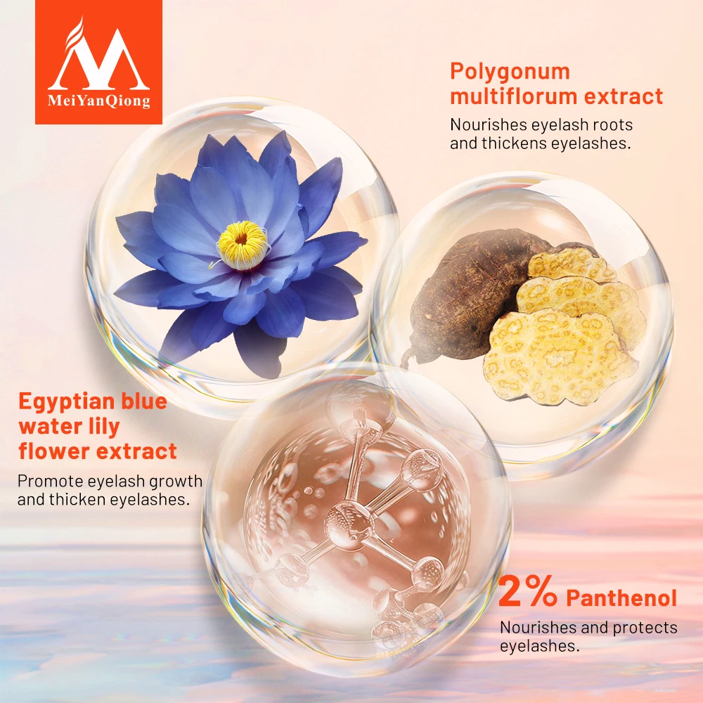 MeiYanQiong Eyelash Growth อาหาร Liquid Eye ตัวต่อขนตาหนายาวความยาว Strong Growth Eyelash Eye Care 10Ml