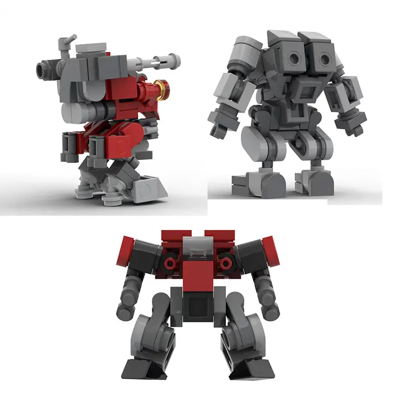 MOC-bloques de construcción de ensamblaje de partículas pequeñas: estatuilla educativa, bricolaje, modelo educativo Mech en miniatura, juguete, adorno de regalo