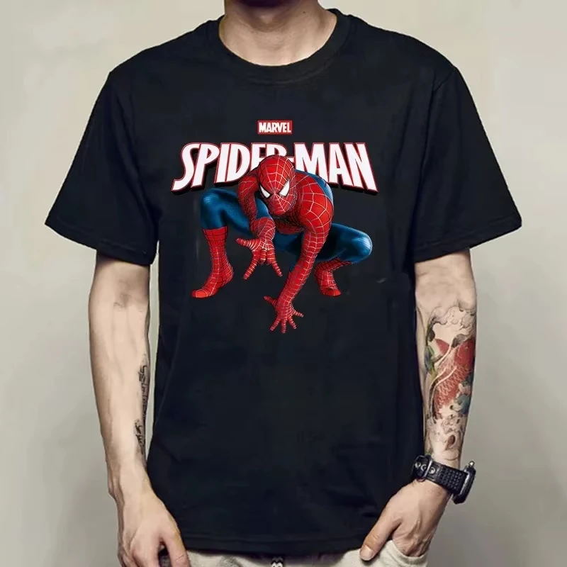 Kaos Superhero Kartun Spiderman 2025 Streetwear Atasan Kaos Pria Harajuku Fashion Kaos Grafis Unisex Kaos Y2k Atasan Pria