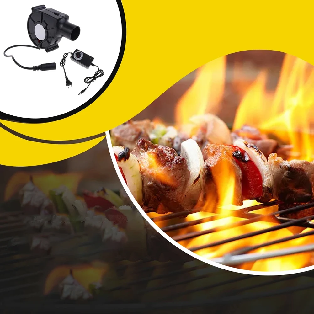 Portable 220V BBQ Fan Blower with Adjustable Speed and Air Collection for Cleaner Grilling and Outdoor Cooking Applications