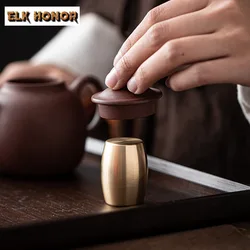 Boutique Copper Solid Lid Holder Handmade Teapot Lid Holder Household Cover Frame Retro Zisha Pot Lid Shelf Cafes Craft Gift