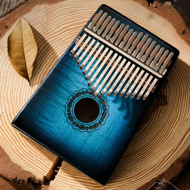 Hluru Kalimba 17 Key Thumb Piano Professional Kalimba 17 Keys Finger Piano Full Solid Wood Veneer Beginners Portable Instrument