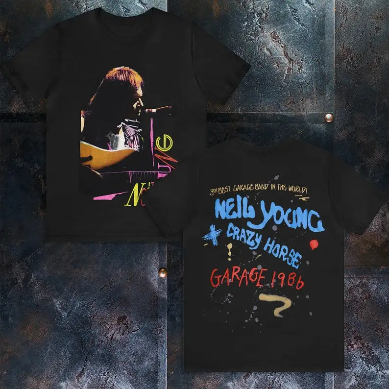 

Vintage 80s Graphic Neil Young Crazy Horse Short Sleeve Unisex T-Shirt