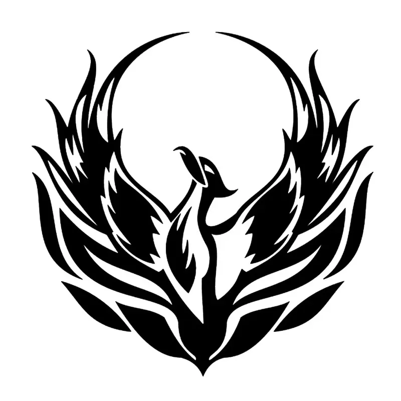

Religious Phoenix Flame Shaped Engine Cover Decorative Art Large Coverage Scratches Vinyl Waterproof Car Stickers