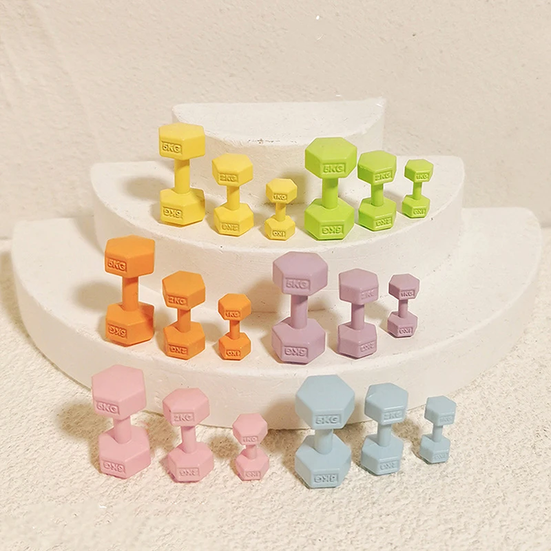 1Pc 1/6 1/8 1/12 Miniature Dollhouse Dumbbell Model Simulation Weights Lifting Equipment For Doll House Exercise Machine Decor