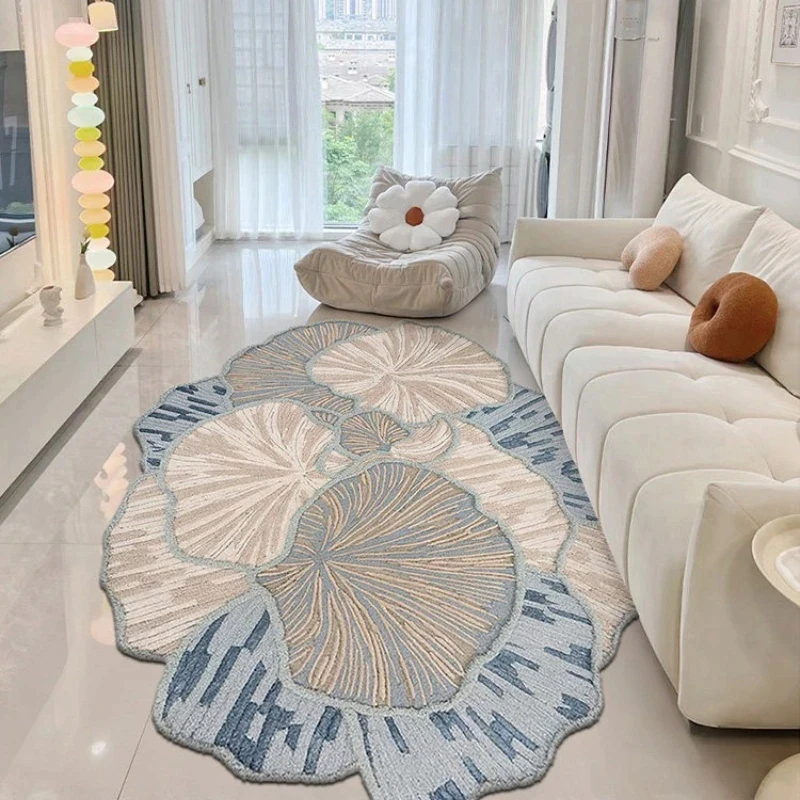 VIKAMA Non-slip Irregular Plush Rug for Living Room Bedroom Home Decor