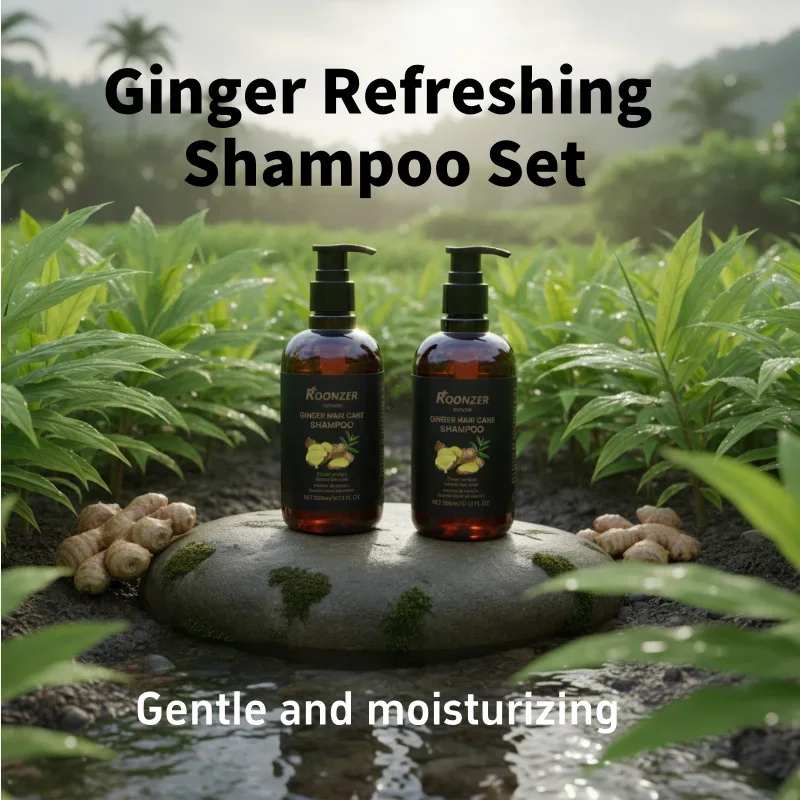 

300ML*2 refreshing care set, ginger extract deeply moisturizes and cleans, hair is soothing, relaxing, silky and fluffy.