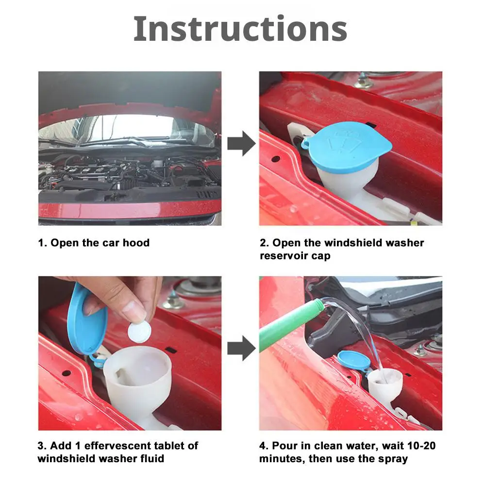 Solid Car Windshield Washer Tablets Effervescent Glass Cleaner Concentrated Wiper Fluid Detergent Auto Window Cleaning Tools - view 4