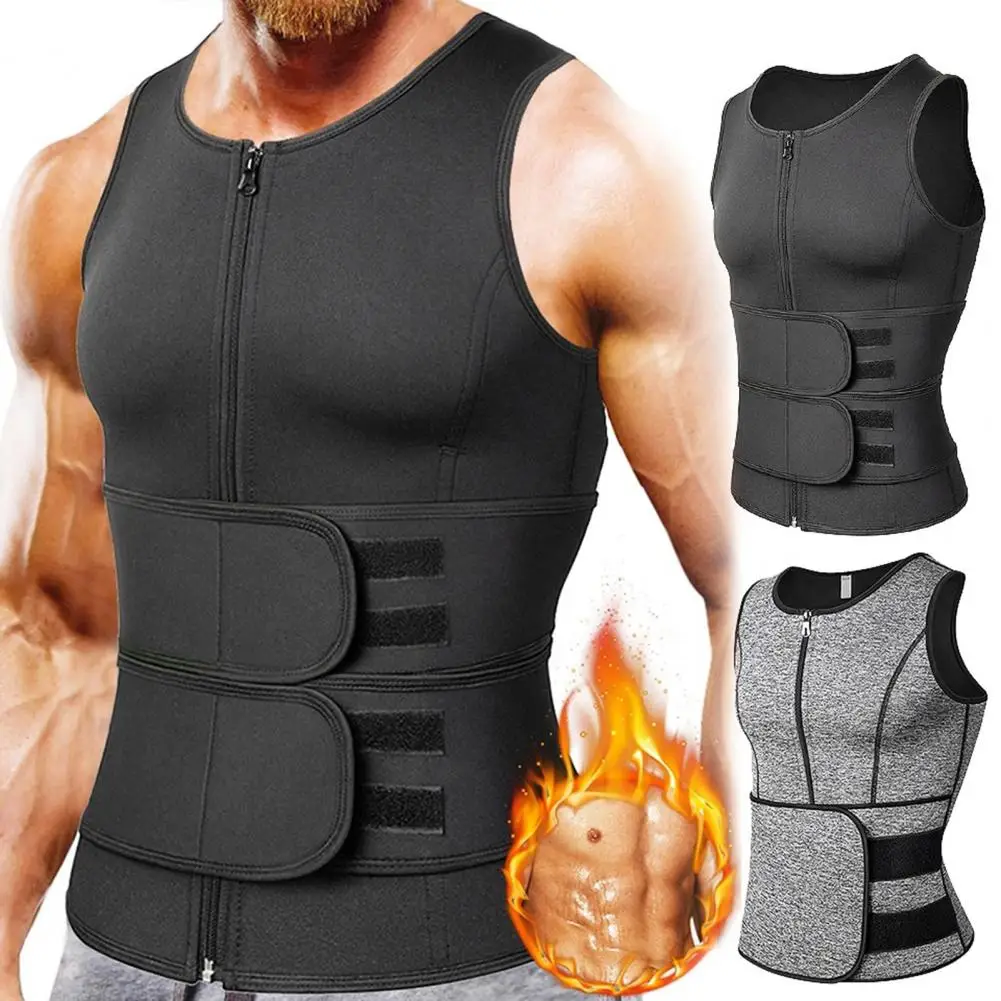 Effective Shed Pound Breathable Fat-burning Double-sided Back Support Men Sweat Body Shaper Men Sweat Sauna Vest Workout