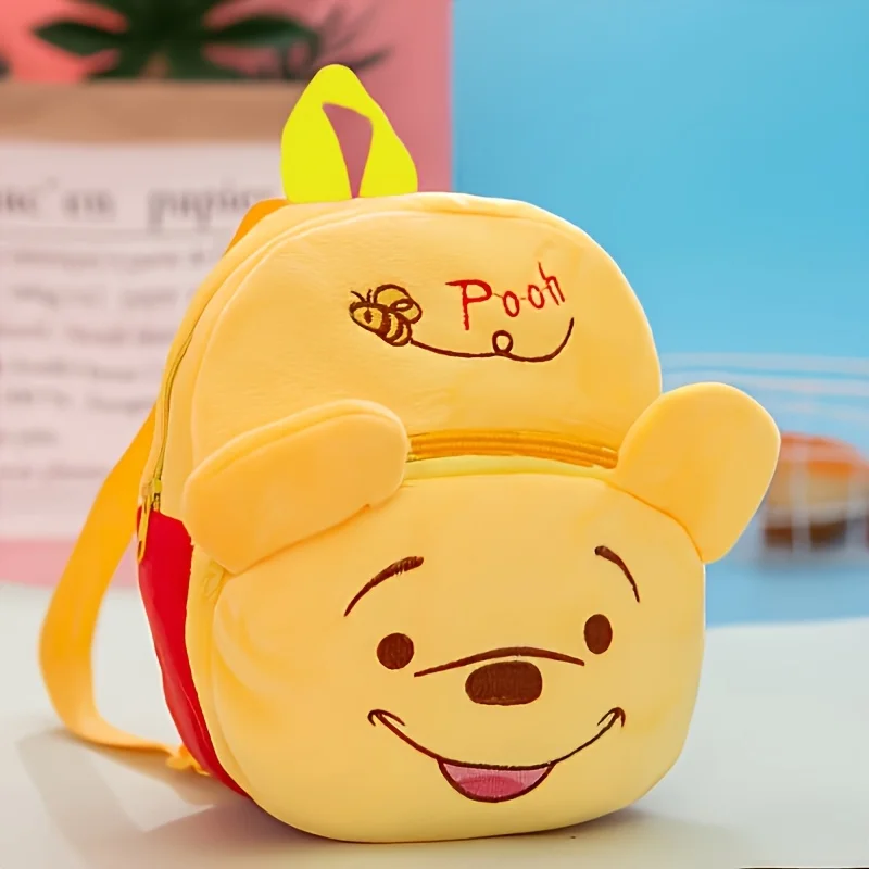 Mesuca Winnie The Pooh Plush Kids Backpack Cute Cartoon Toddler School Bag Soft Lightweight Travel Daypack Birthday Gift