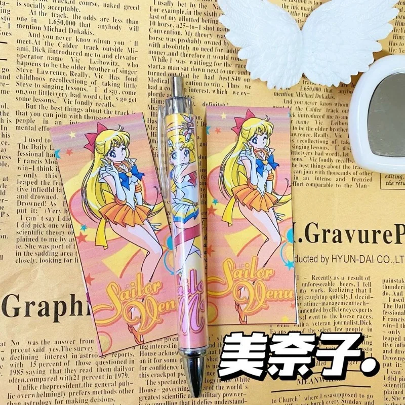 Sailor Moon Action Water Ice Moon Cartoon Cute Press Pen A Must-have 0.5mm Black Gel Pen for Students To Answer Exam Questions