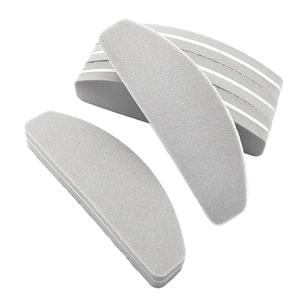 5/10/20Pcs Grey Sponge Nail File Grit MINI Tools Double Sided Sandpaper Foam Emery Board Polisher Buffer Moon Design