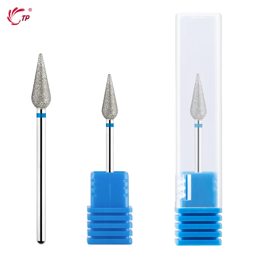 TP 3 teile/satz Flamme Diamant Nagel Bohrer Bits 3/32'' Russische Elektrische Datei Bits Fräser für Maniküre Häutchen entfernen Nagel Werkzeug – Detail 11