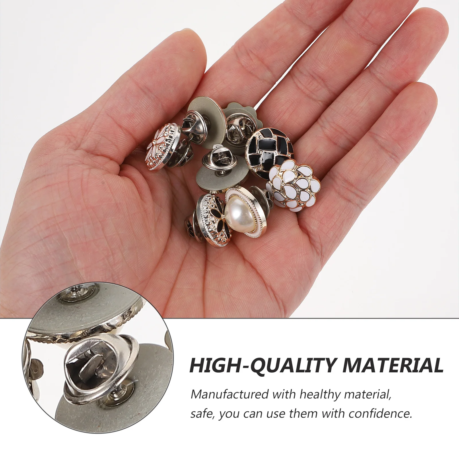 

20pcs No-Sew Buttons Lightweight Pin For Women Diy Clothing Anti Peering Safety Buckles Decorative Brooches Snap Buttons