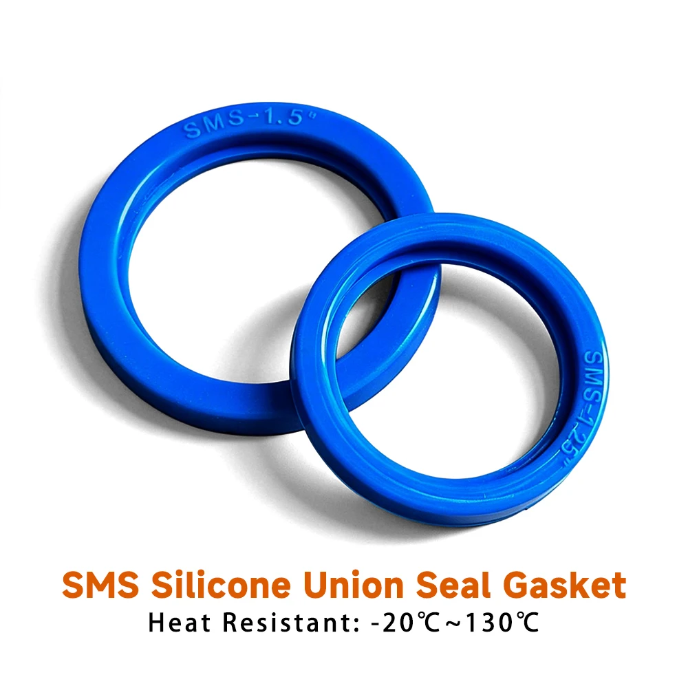 Sanitary SMS Stepped Silicone Gasket Blue Food Grade Dairy O-Ring Seal Washer 38 51 63 76mm for SMS Threaded Union Pipe Fittings