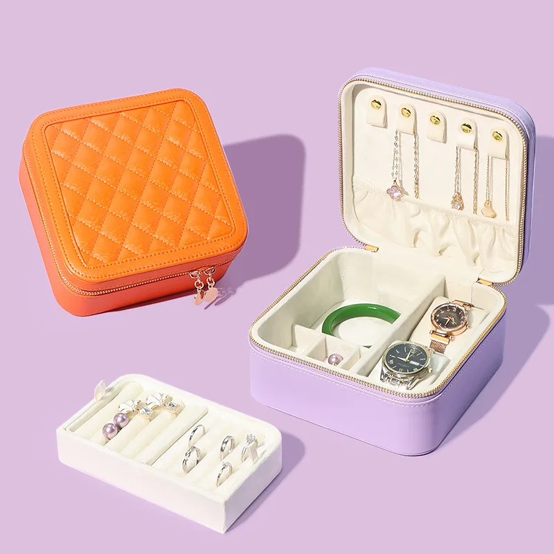 

Travel Jewelry Organizer for Women Large Capacity box Portable Case for Ring Earring Necklace Perfect Travel Accessory