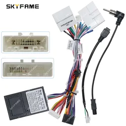 SKYFAME Car 16pin Wiring Harness Adapter Canbus Box Decoder Tesla Android Radio Power Cable For Renault Koleos Clio 5