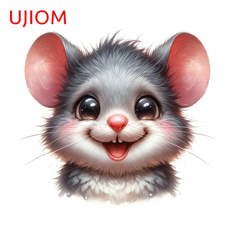 UJIOM Cute Mouse Cartoon Wall Sticker Fashion Cool Artistic Wall Art Decal Scratch Proof Adhesive Wardrobe Vestibule Decoration