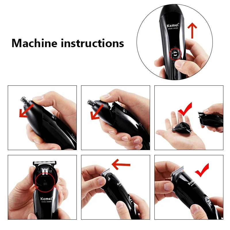 Kemei Electric Hair Clipper Shave Razor Machine Beard trimmer Hair Cutter Ear Nose Hair Trimmer Facial Cleaner Man Barber tools