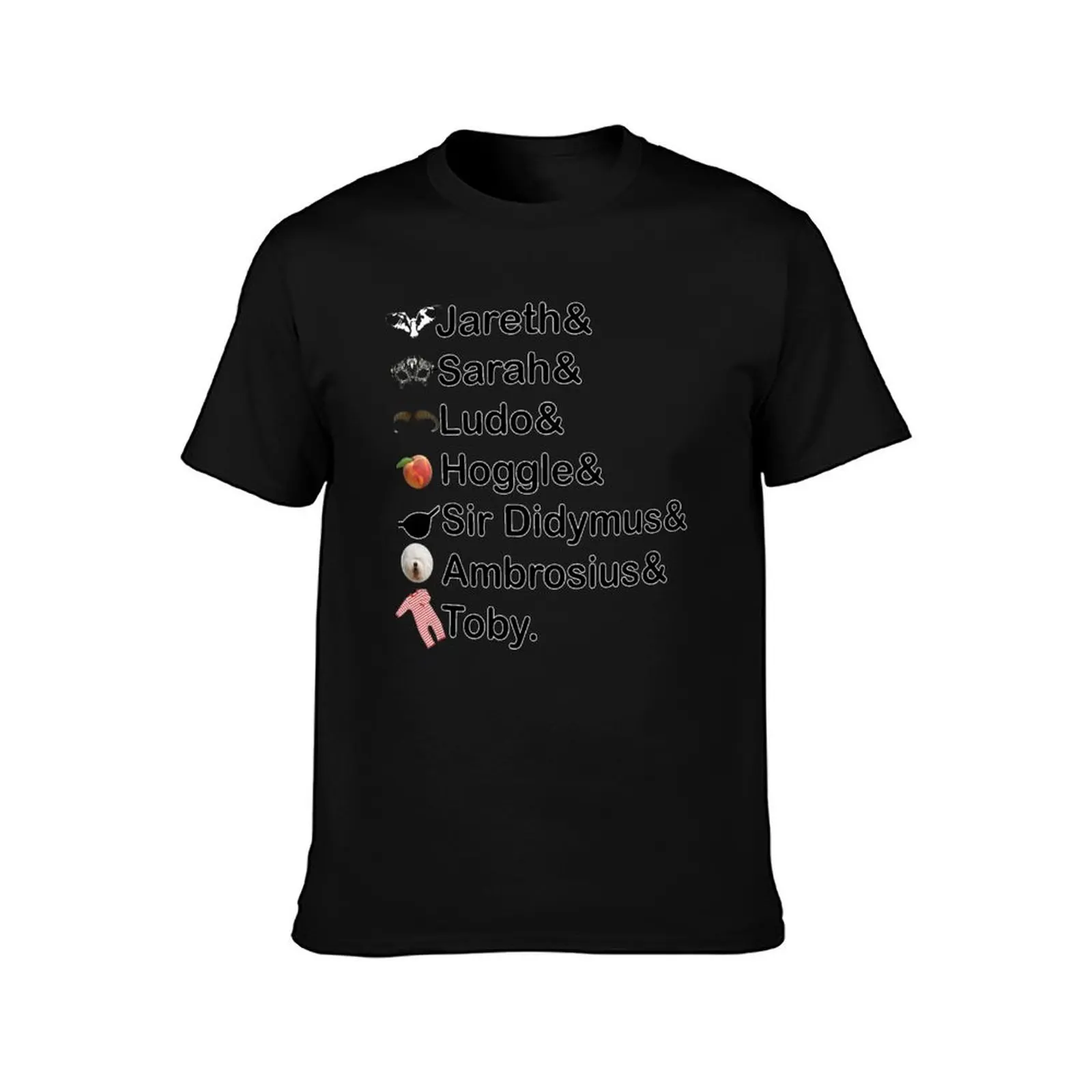 Labyrinth Names T-Shirt Simple Casual Short Sleeve Cotton T-Shirt