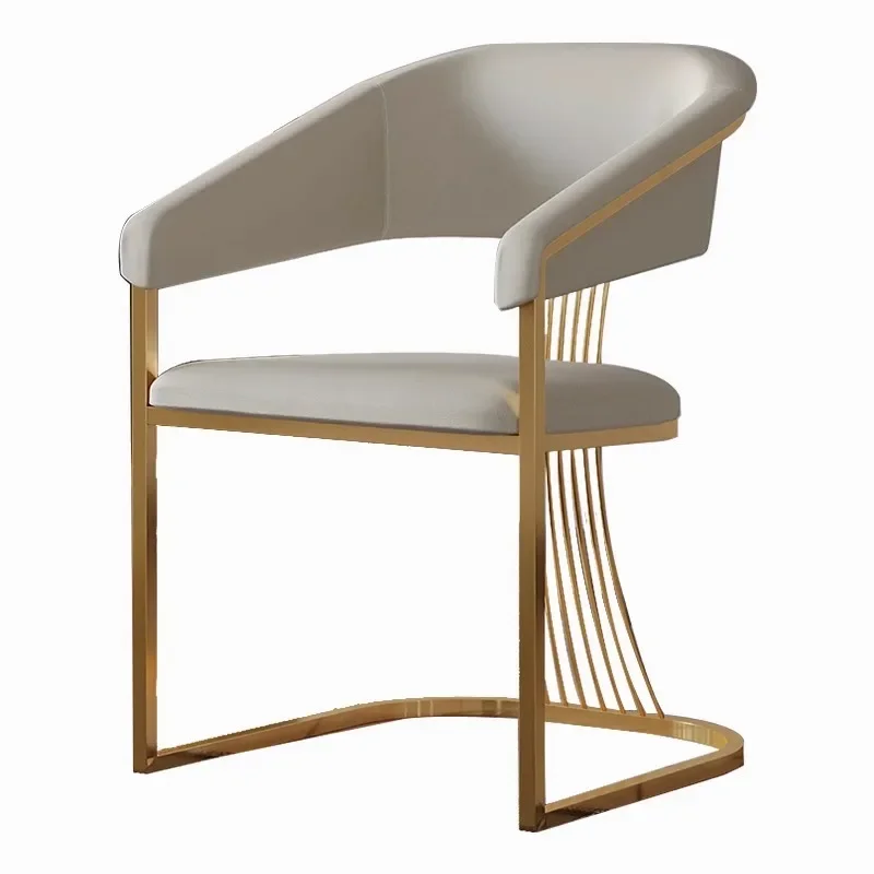 Light Luxury Minimalist Master Tea Chair Chair Stainless Steel Household Tea Making Taishi Leather Chair