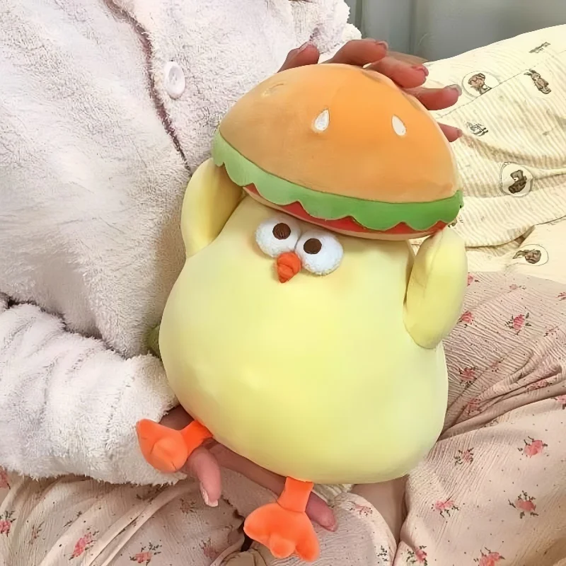 Jouet en peluche jetable de la série Dundun pour enfants, hamburger mignon, beurre Kawaii, décoration de canapé, oreiller mignon, cadeau d'anniversaire, ornements périphériques en fourrure