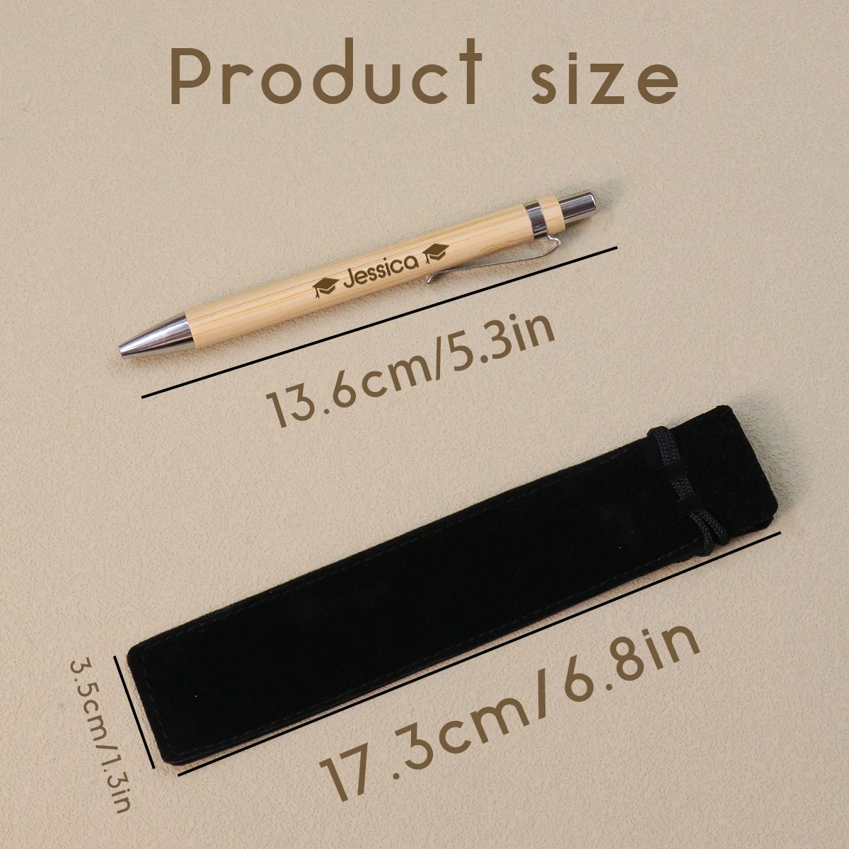 Custom Bamboo Ballpoint Pen,Personalized Writing Pen,Customized Name Pen With Gift Pouch,Pen/Pen + Pen Case,Graduation Gift