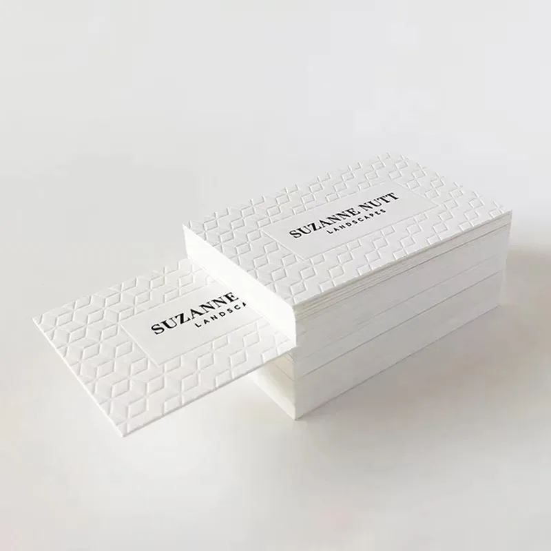 Custom Business Cards | Concave Gold Foil Embossed | Luxury Thank You & Invitation Cards - Detail 1