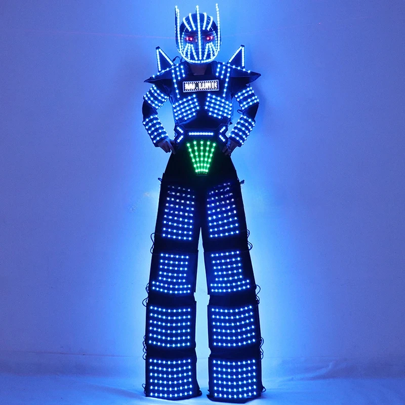 LED ロボットライト竹馬ウォーカースーツ発光レンジャー衣装コスプレステージロゴ服バーパーティーディスコナイトクラブダンス Dj ショー