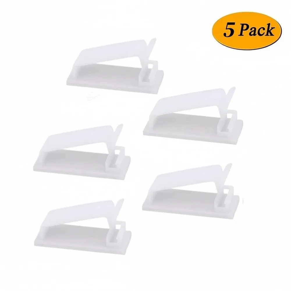 Cord Manager Self-adhesive Cable Organizer Black White Plastic Cable Clamp Cable Management Desk Home Office