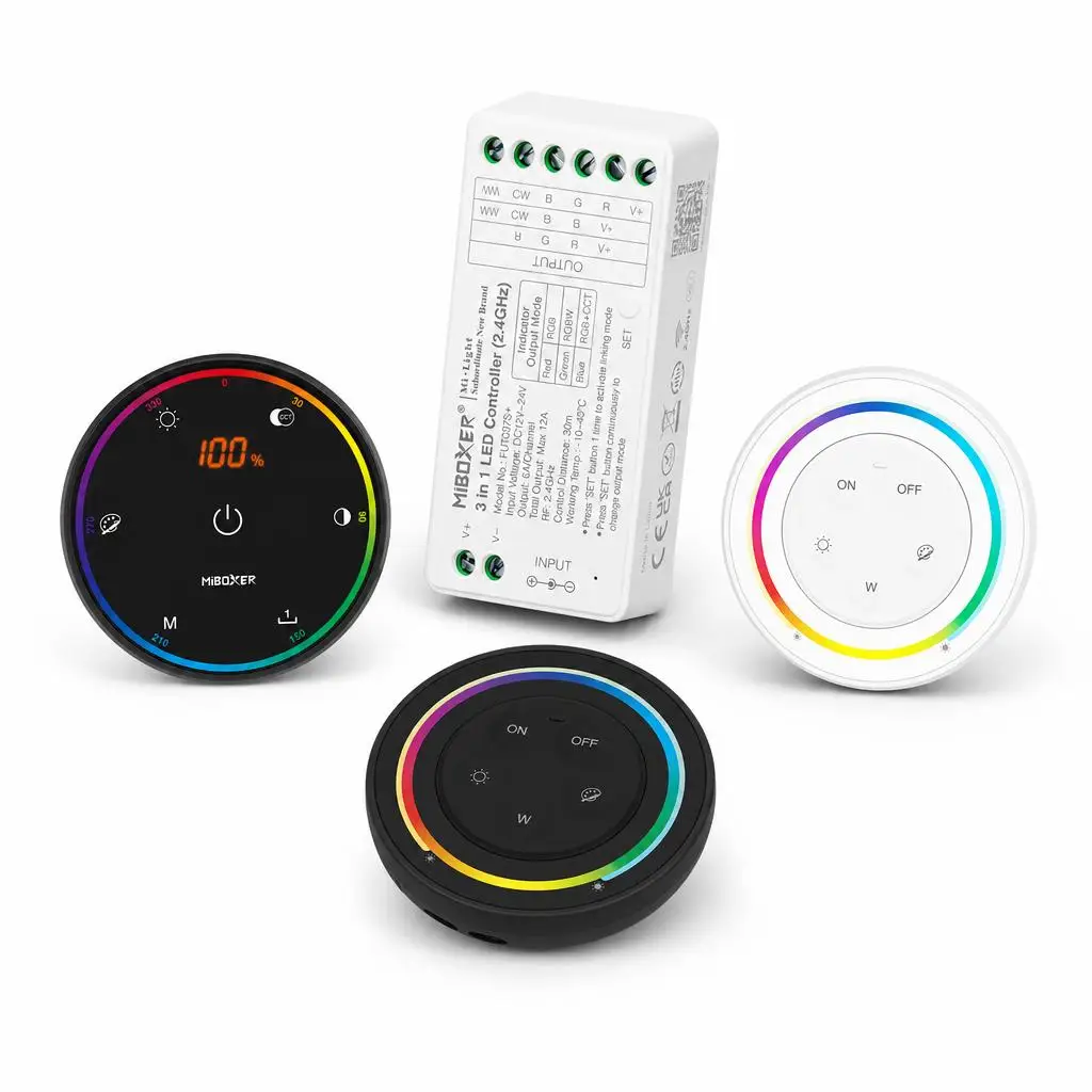 MiBoxer DC12-24V FUT037S+ S2 S2W+ K6 Smart PWM 3In1 2.4GHzRF RGB RGBW RGB+CCT COB Led Strip Light Dimmer Controller