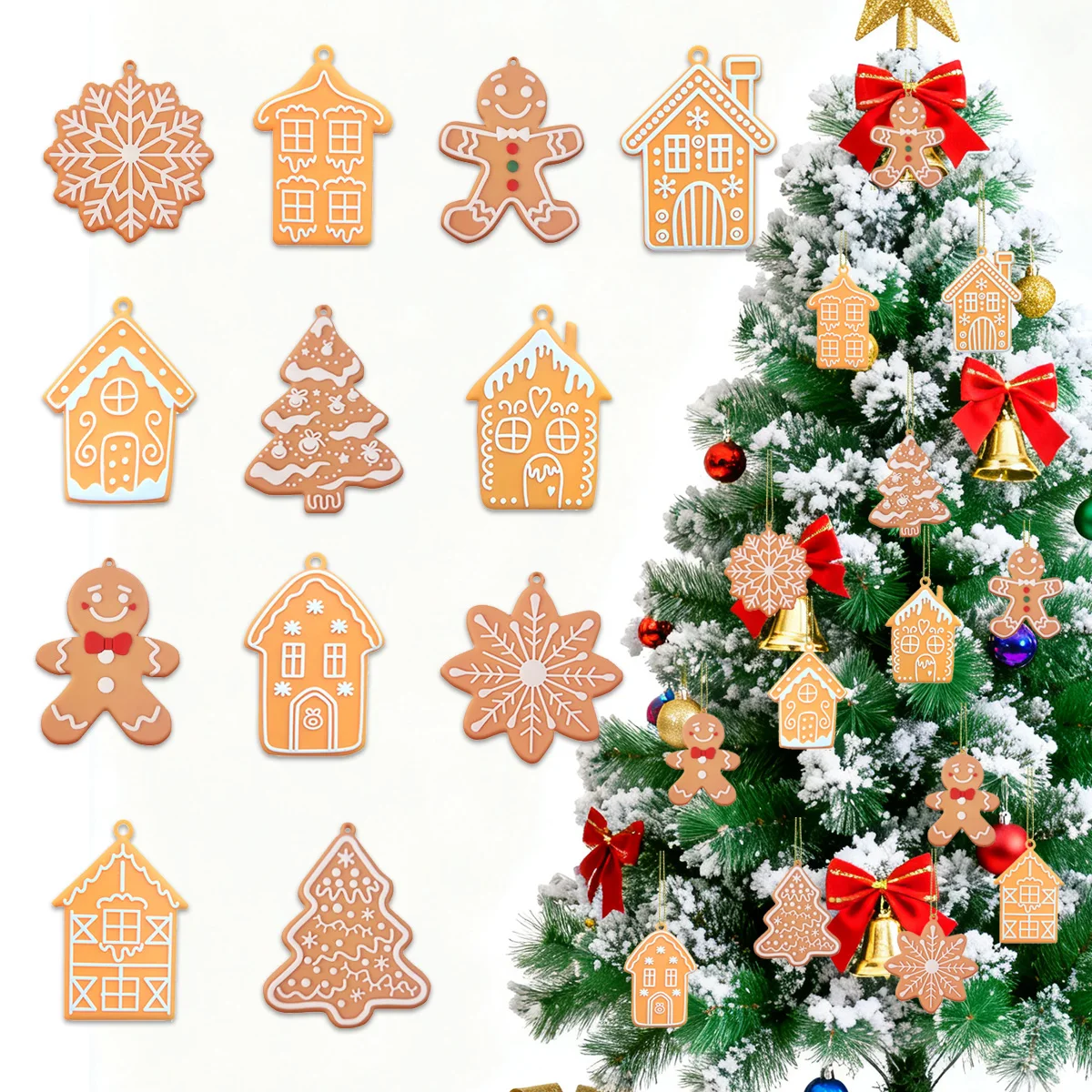 Home Fragrance Gingerbread - 12 قطعة من زينة عيد الميلاد