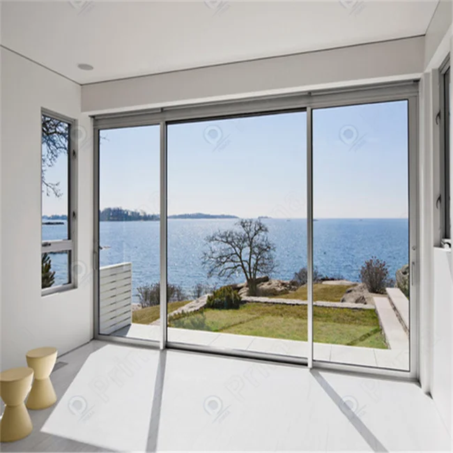 PRIMA Aluminum Door Coating Black Home Renovation Large Size Sliding Door Factory Price Local Standard Sliding Aluminum Door