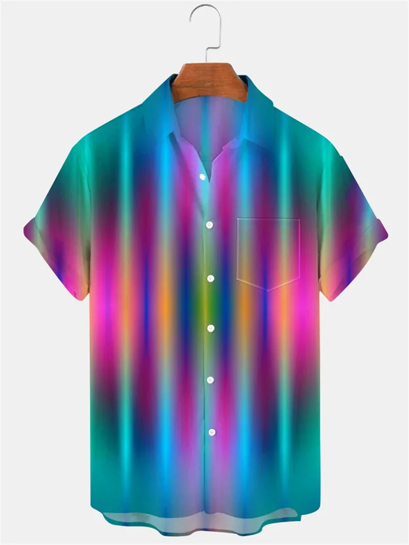 Men's Carnival Shirt Pattern Short Sleeve 3D Digital Printed Collar Carnival Retro Shirt Party Shirt Size Up
