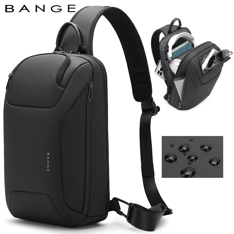 Bange Multifunction Shoulder Bag Men Anti-theft Crossbody Messenger Bags for Male Waterproof Short Trip Sling Bag Man Chest Pack