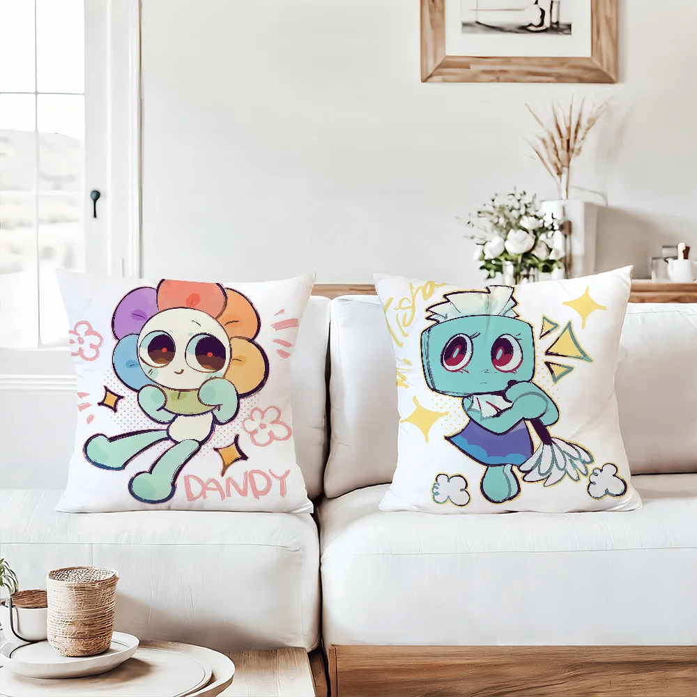 Cartoon cute D-Dandys W-World Pillow Case Office Cushions Suitable For Sofa Car Bedroom Decorative Cushion Cover