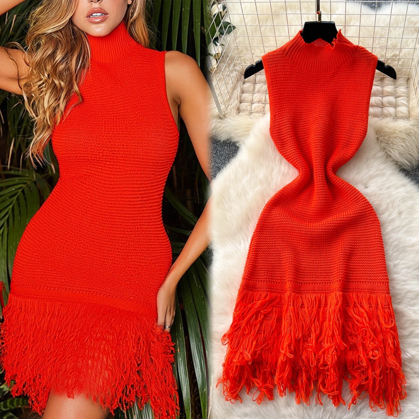 فستان YuooMuoo أنيق مثير ملفوف على الوركين محبوك قصير 2026 صيف جديد Y2K بدون أكمام فستان حفلات ضيق ملابس خروج #1