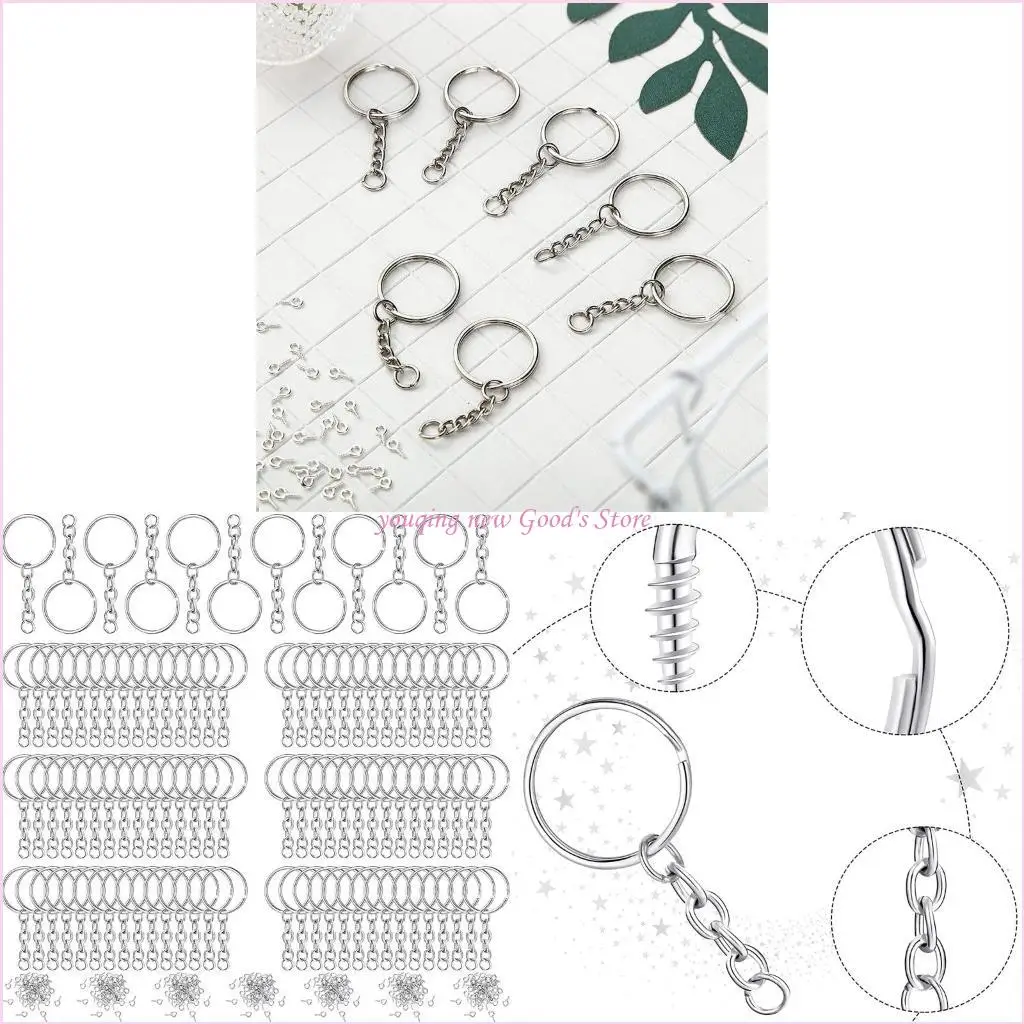 

57QA Открытые кольца для прыжков Винтовые штифты с проушиной Разъемные подвески Разделенные для брелока с цепочкой