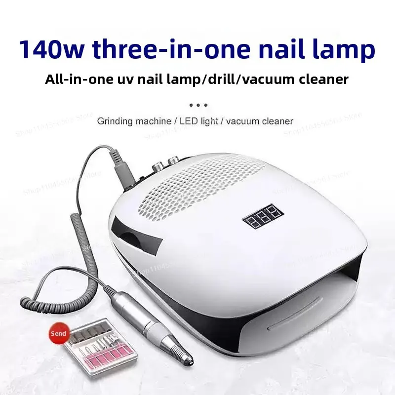 

SG708 140W 3-IN-1 Nail Dust Vacuum Cleaner Electric Drill UV LED Lamp Manicure Machine Salon
