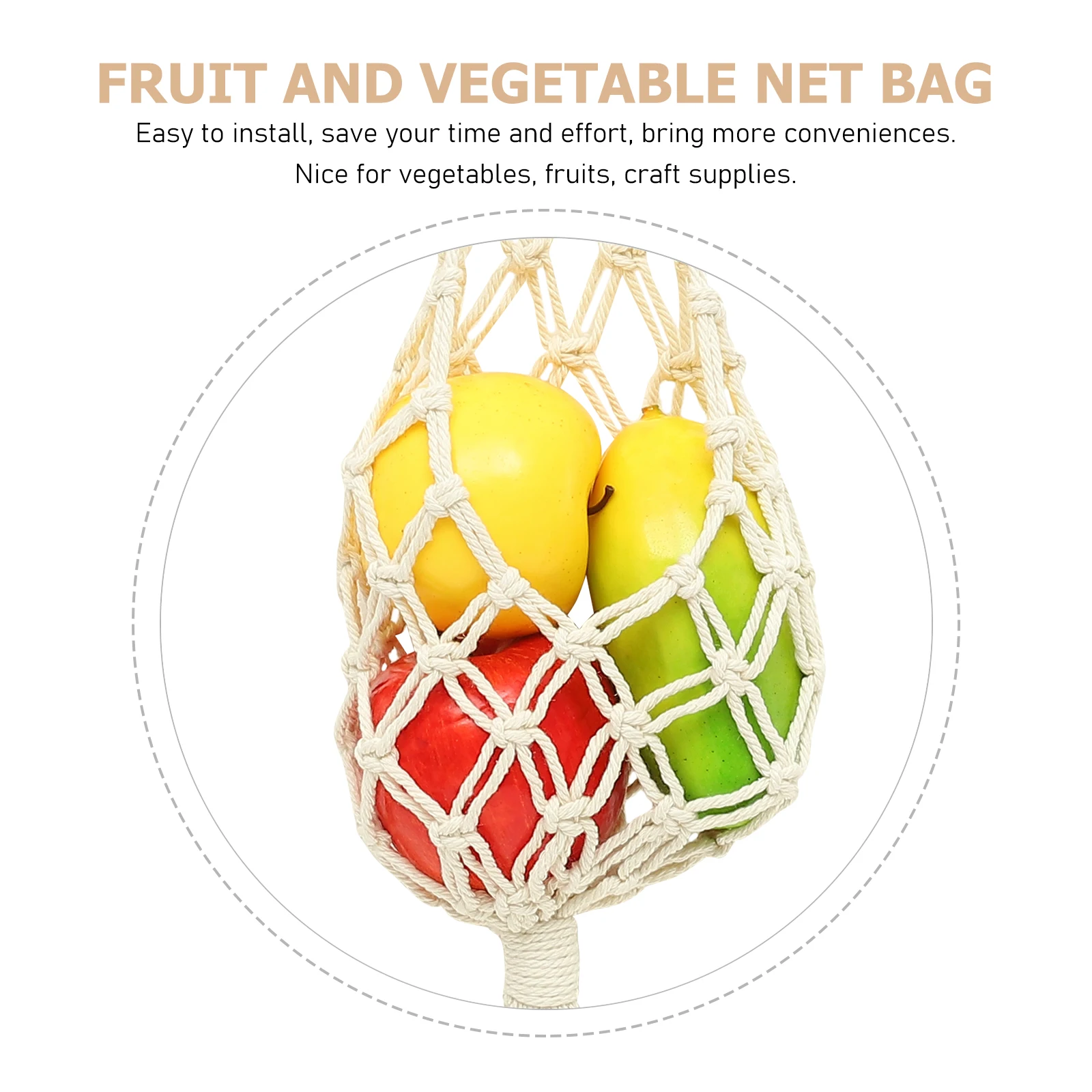 

Reusable Produce Bag Mesh Grocery Storage for Vegetables Fruits Large Capacity Foldable Easy Carry Breathable Woven Mesh Bag