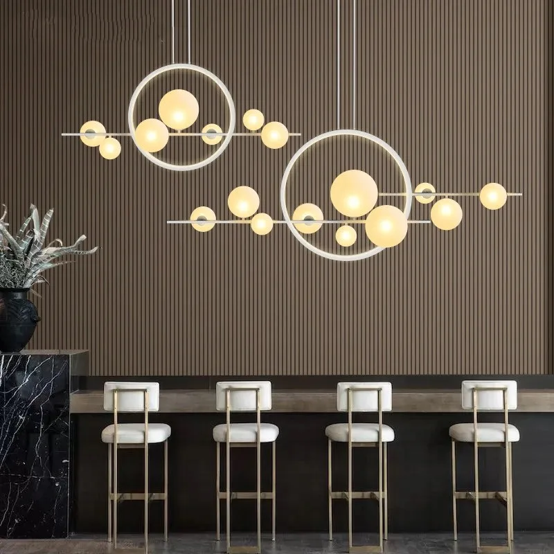 Nordic Modern LED Chandelier Novelty Glass Bubble Pendant Lamp Dining Room Hanging Light Kitchen Bar Lamp Home Decor